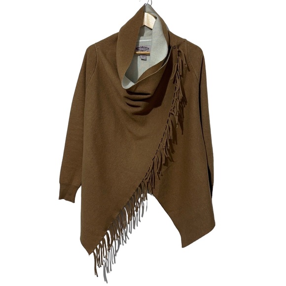 Oliver by Oscio Wool Angora Wrap Poncho with Fringe Edge - Picture 5 of 5